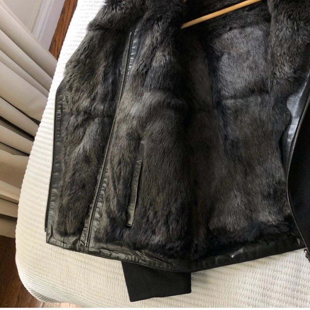 Helmut Lang Black Void Reversible Fur and Felt Jacket - Picture 8 of 10